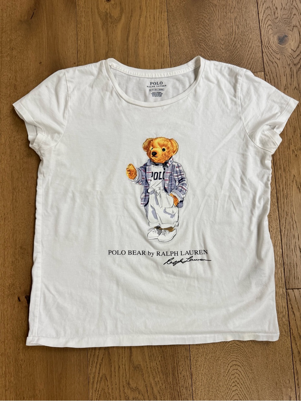 Polo by Ralph Lauren White Womens Tee with Polo Bear Graphic